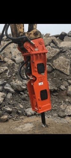 NPK hydraulic breaker mounted on excavator